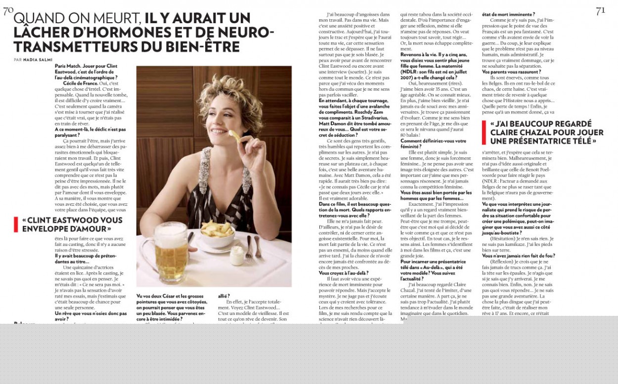 Cécile de France dans Paris Match