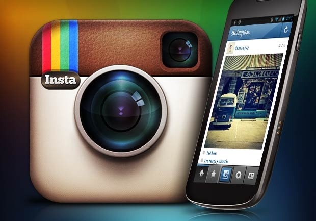 Logo Instaram et l'application Istagram sur modile