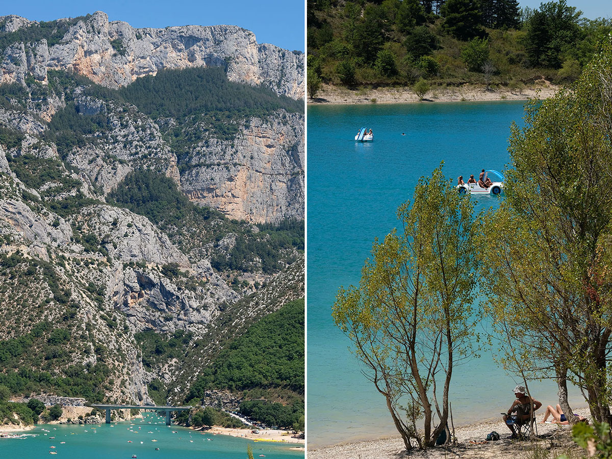 Pont du Galetas qui enjambe l'entrée du Verdon dans le Lac de Sainte-croix