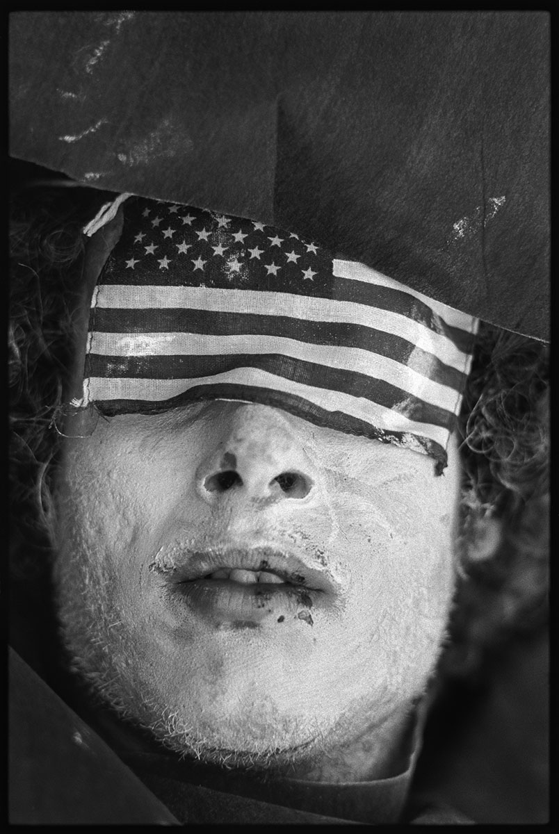 Miami, FL. August 23rd 1972. Outside of the 1972 30th Republican Convention, during President Richard Nixon's reelection campaign, demonstrators wearing costumes and makeup perform scenes of death and suffering in opposition to the Vietnam War. Several thousand Women's Lib protesters led by Jane Fonda, having just returned from her North Vietnam tour, and the Vietnam Veterans also protested. No clashes with police were reported.