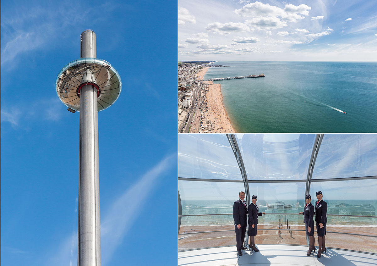 La tour British Airways i360 et la vue sur Brighton et sa région.