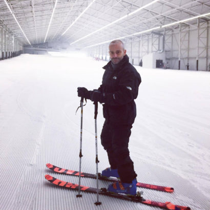 Michel Gronemberger sur la piste couverte d'Aspen à Wilrijk près d'Anvers