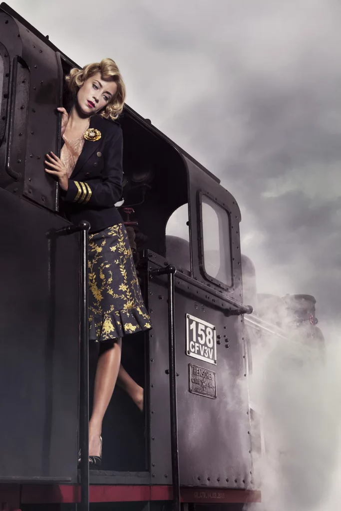 Photographie de mode haut de gamme mettant en scène Émilie Dupuis.